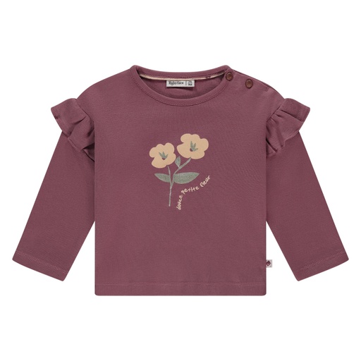 BABYFACE - T-Shirt mauve à manches longues avec fleurs - Fille