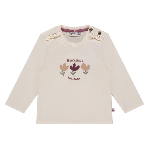 BABYFACE - T-Shirt blanc à longues manches avec motifs fleurs - Fille