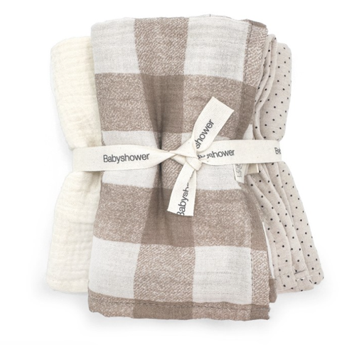 Babyshower - Set de 3 tetras - Vichy caramel [P3SWVCM]