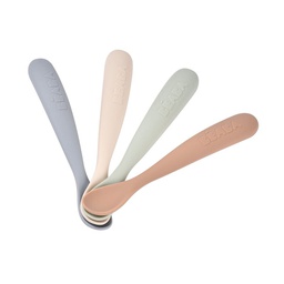 [913601] Beaba - Lot de 4 cuillères 1er âge silicone - Natural