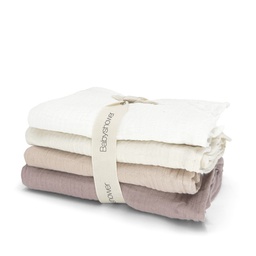 [P4SWNUD] Babyshower - Lot de 4 langes Little Colors - Nude