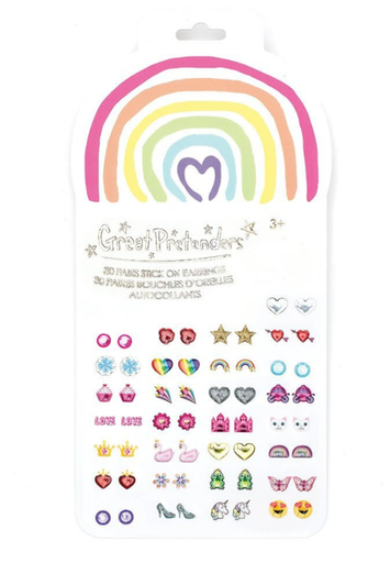 Great Pretenders - Lot de 30 autocollants pour boucles d'oreilles - Arc-en-ciel