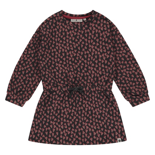 STAINS & STORIES - Robe noire avec coeurs - Fille