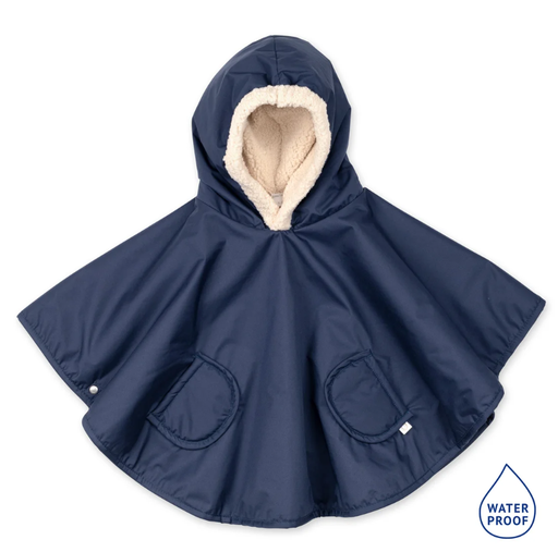 [383RAINY67HU] Bemini - Poncho de Voyage 9-36m - Waterproof + Teddy - Navy