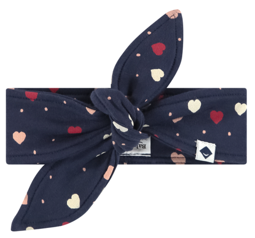 BABYFACE - Bandeau fille - Bleu marine imprimé coeurs [COLL. AH25]