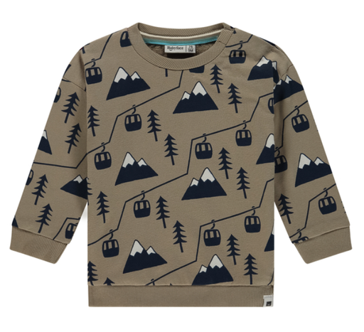 BABYFACE - Sweatshirt brun à imprimés montagnes - Garçon