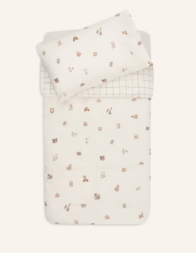 Jollein - Housse de Couette + Taie - Animal Friends - 100x140 cm