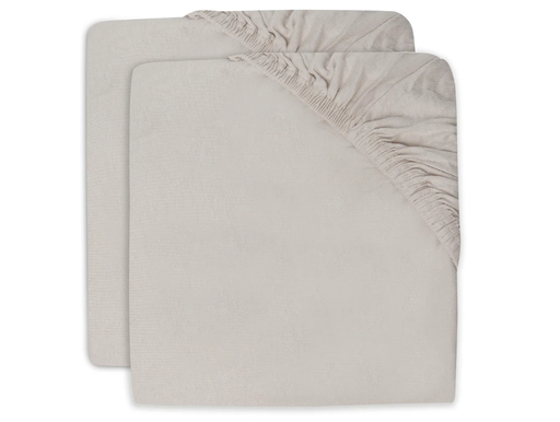 [2511-847-00093] Jollein - Drap-housse 75x95 cm - Jersey - 2 Unités - Nougat