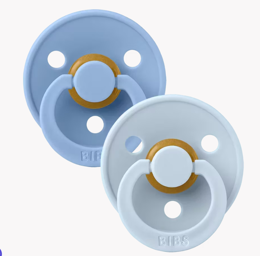 [3012124] Bibs - Lot de 2 tétines - Sky Blue/ Baby Blue - Taille 1 - Rondes