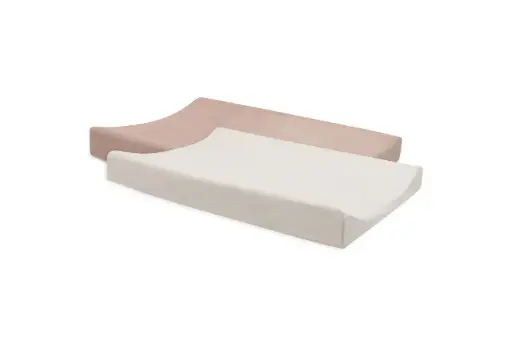 Jollein - Lot de 2 Housses Matelas à Langer Eponge 50x70 - Wild rose/Ivory [2550-503-68013]