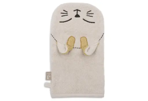 Jollein - Gant de toilette éponge - Charlie le Chat [336-597-68134]