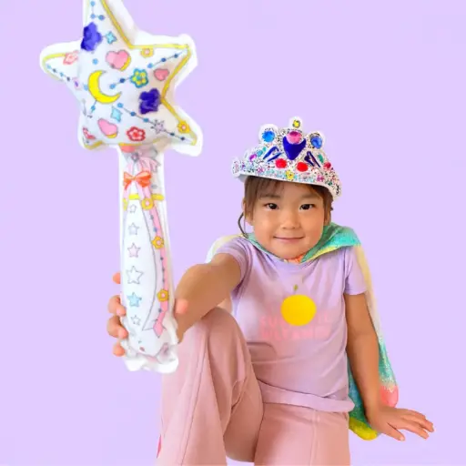 ARA-CREATIVE - Coloriages gonflables - Baguette magique lumineuse & couronne [S5185]