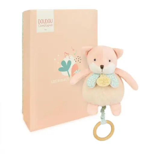 Doudou et Compagnie - Boite à musique bébé - Renard - 20 cm 