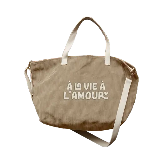 Zakuw - Sac XL velours - A la vie à l'amour
