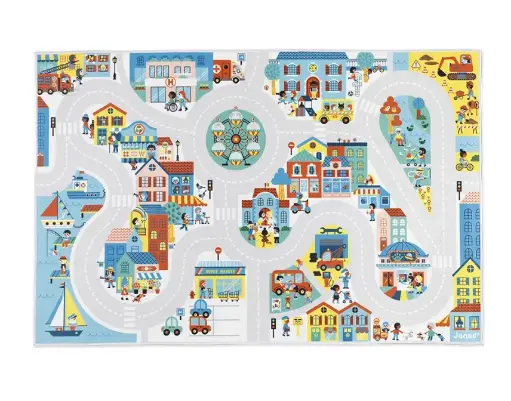 Janod - Tapis avec circuit Ville - Cross Roads