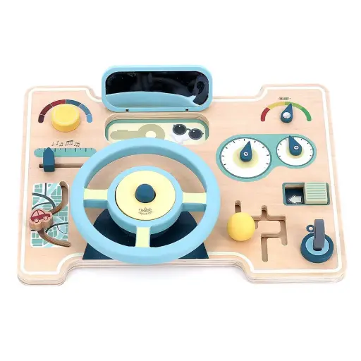 Vilac - Jeu d’éveil en bois - Tableau de bord multi-activités [2144]