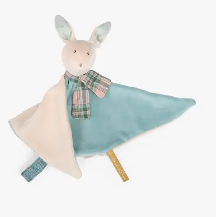 Moulin Roty - La Petite école de danse - Doudou attache-tétine - Lapin bleu