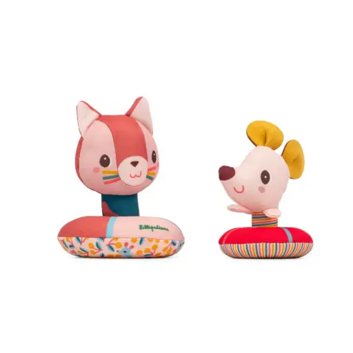 Lilliputiens - Jouets de bain flottants - Jeanne le chat et sa souris avec bouées 
