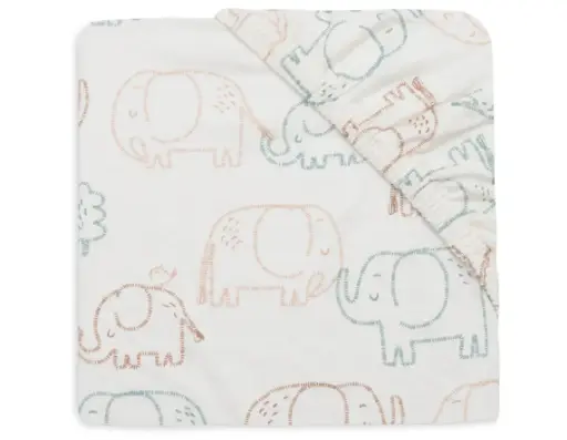 Jollein - Drap-housse Jersey 60x120cm - Elephant Tales