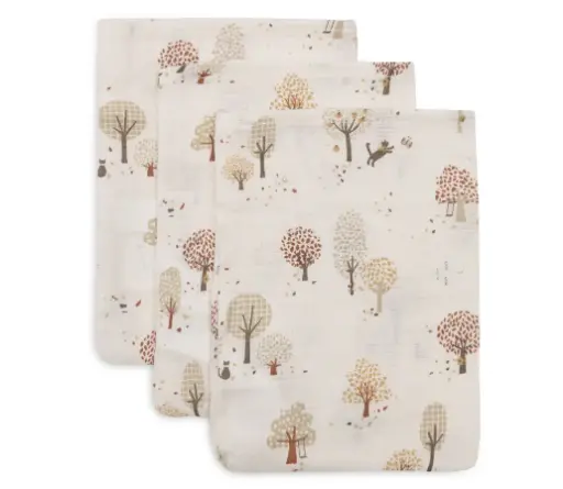 Jollein - Gant de Toilette Gaze de Coton - Tiny Park - 3 Unités