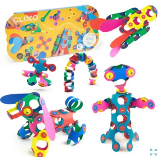 Clixo - Rainbow Pack - Jeu de construction magnétique flexible - 42 pièces 