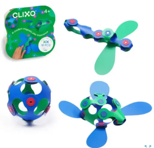 Clixo - Itsy Pack - Jeu de construction magnétique flexible - 18 pièces  