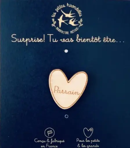 Les petites hirondelles - Pin's annnonce de grossesse - Parrain