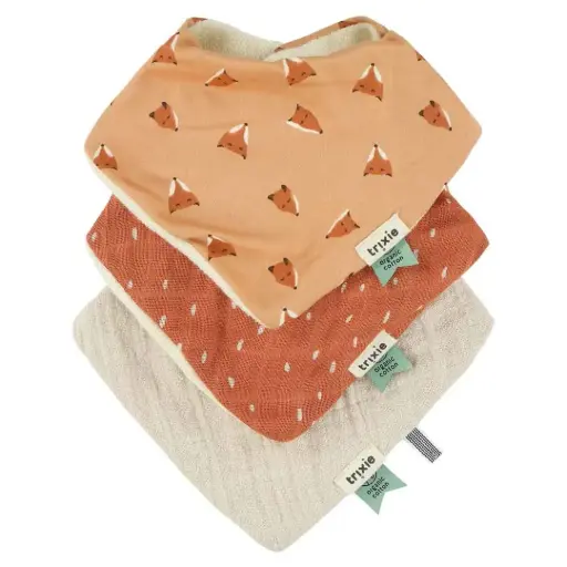 Trixie - Lot de 3 Bavoirs bandana - Fierce Fox