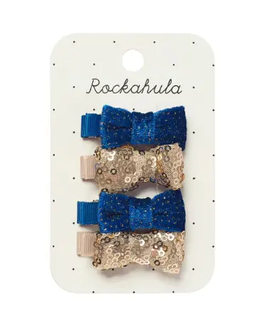 Rockahula - Set de mini barrettes nœud en sequins et velours -  [H2464G]