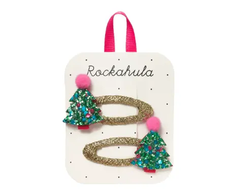 [X422] Rockahula - Lot de 2 pinces -Pinces scintillantes en forme de sapin de Noël