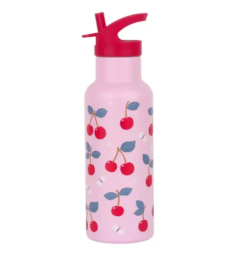 A Little Lovely Company - Gourde en inox 500ml - Cerises 