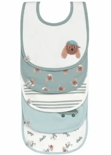 [13110305025] Lässig - Lot de 5 bavoirs - Value pack - Tiny Team Chien 