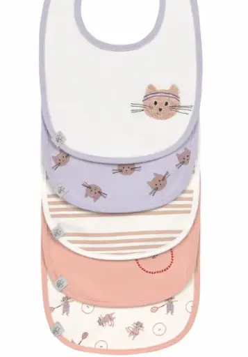 [13110307043] Lässig - Lot de 5 bavoirs - Value pack - Tiny Team Chat