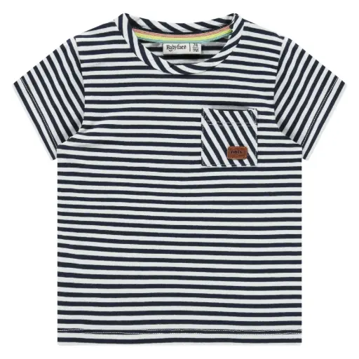 BABYFACE - T-Shirt Manches Courtes Garçon Ligné- Heavy Blue