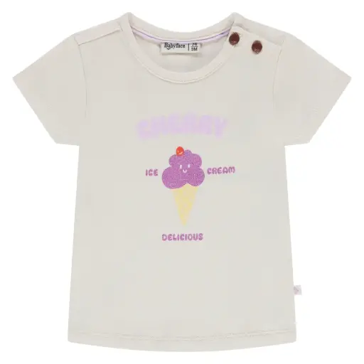 A Tiny Story - T-Shirt Courtes Manches Fille - Glace Ivory 
