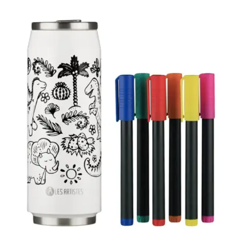 Les Artistes - Canette isotherme Creative Color Set Dino 500ml