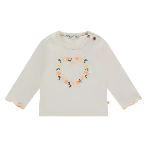 Babyface - T-shirt fille à longues manches - Cœur Fleuri - Ivory