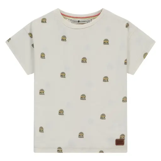 Stains & Stories - T-shirt garçon - Hamburger - Off-White