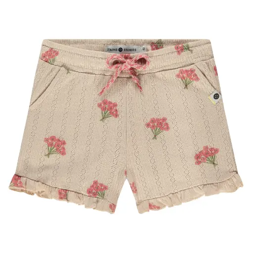 Stains & Stories - Short fille à fleurs - Beige