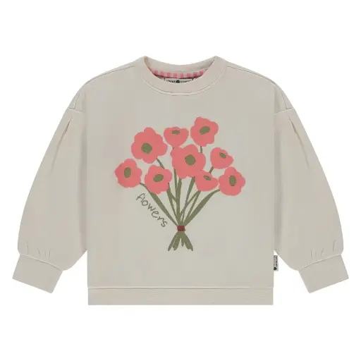 Stains & Stories - Sweatshirt fille avec fleurs - Ivory 