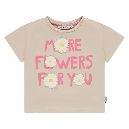 Stains & Stories - T-shirt fille - More flowers for you - Beige  
