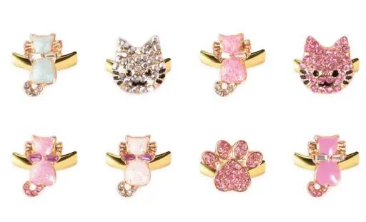 Great Pretenders - Bagues tournantes fantaisie - chats - 8 modèles assortis