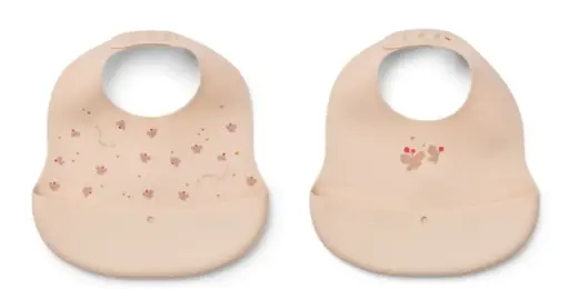 LIEWOOD - Bavoirs à Imprimé EMBER, Lot de 2 Mini Butterfly / Apple blossom