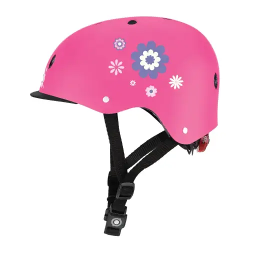 Globber - Casque Elite Lights - Deep Pink Flowers - XS/S (48-53cm) [507-310]