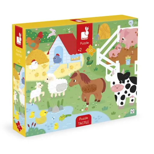 Janod - Puzzle Tactile "La Ferme" - 20 pièces  [J02491]