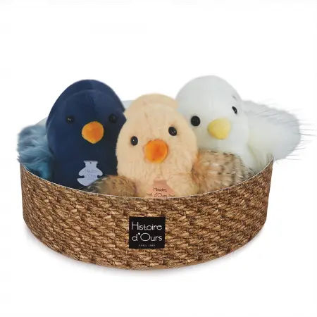 Histoire d'ours- Peluche poussin - 15 cm