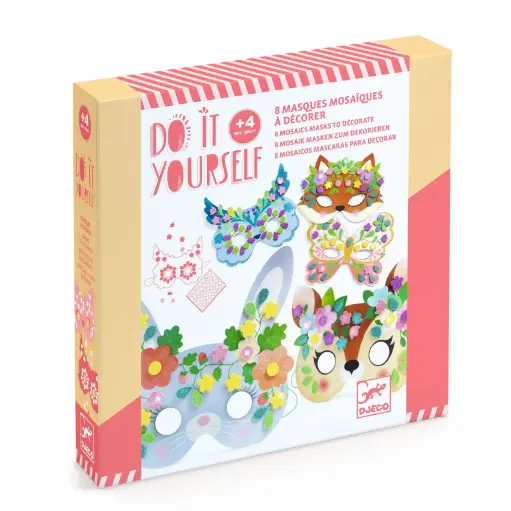 DJECO - Do It Yourself - 8 Masques mosaïques à décorer - 4 ans +  [DJ07936]
