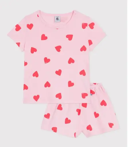 Petit Bateau - Pyjama short - Coeurs 