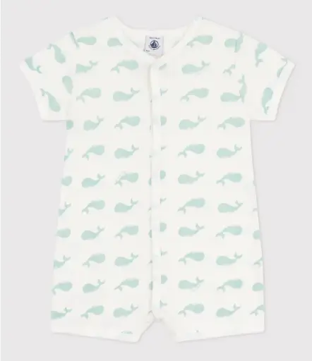 Petit bateau - Combinaison courte en coton - Baleines
