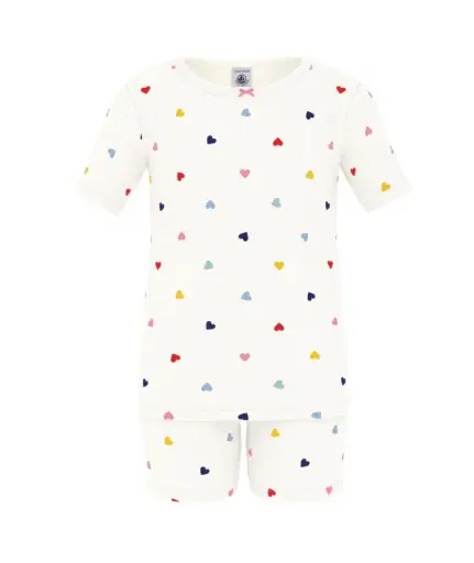 Petit Bateau - Pyjama short - Petits coeurs 